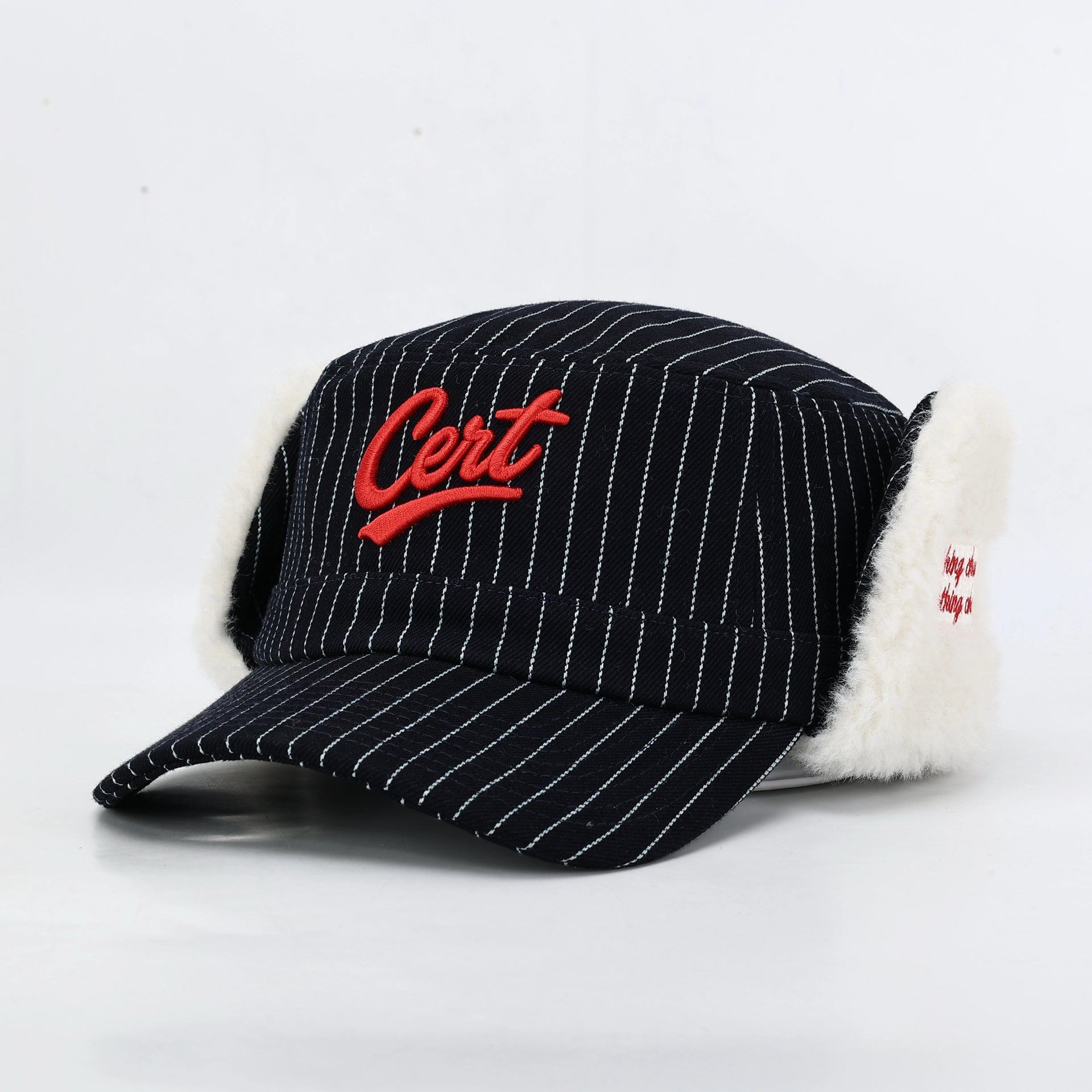 JAPANESE SELVAGE PINSTRIPE AVIATOR HAT